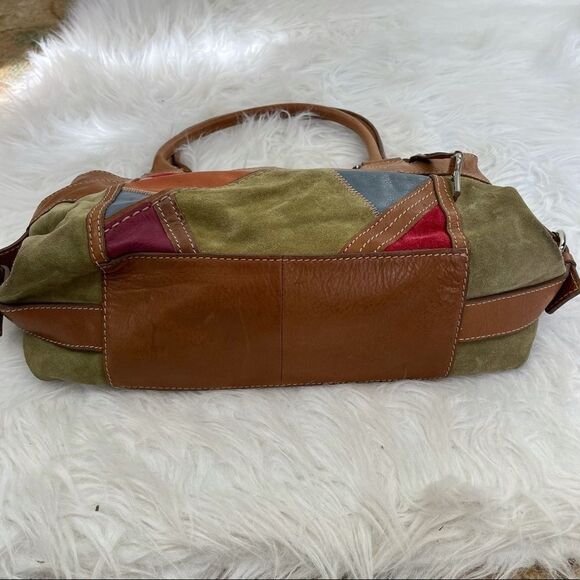 Fossil Multicolor Patchwork Leather and Suede Handbag - Picture 4 of 11